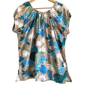 Tropical Hawaiian Lightweight Minimalist Beach Colorful Rayon Top Size XL NWT